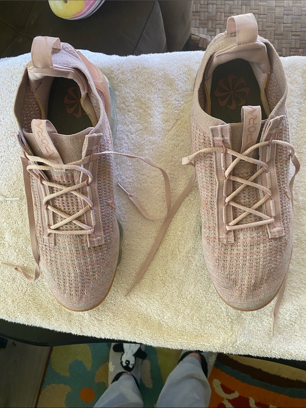 Nike Women's Knit Lace-Up Sneakers - Light Pink